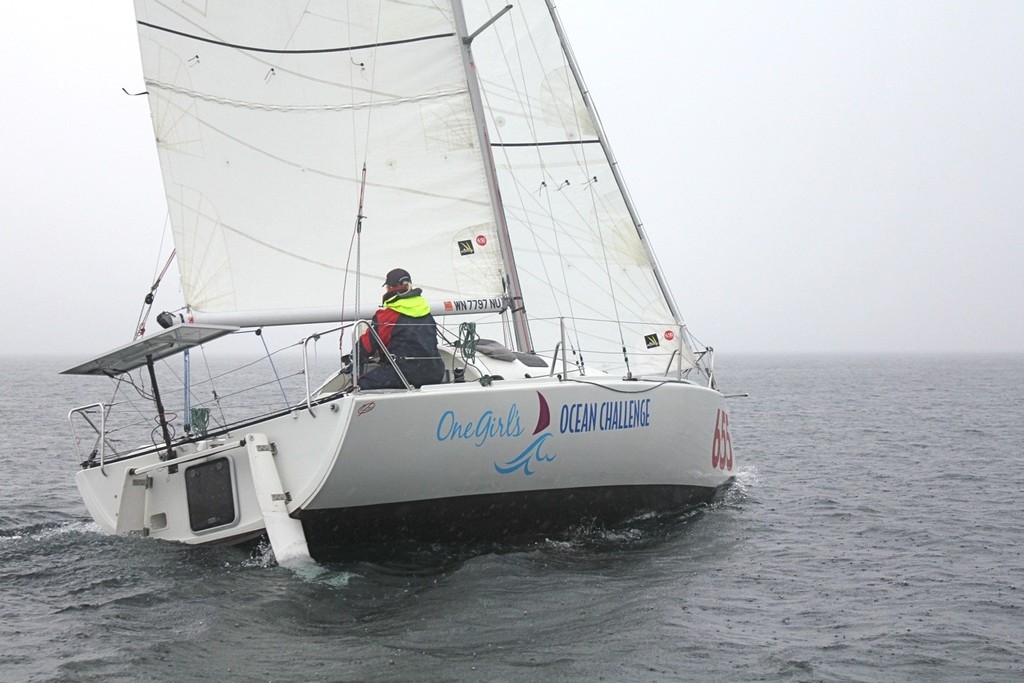 One Girl’s Ocean Challenge sails away from the chase boat © Guy Perrin http://sail-world.com